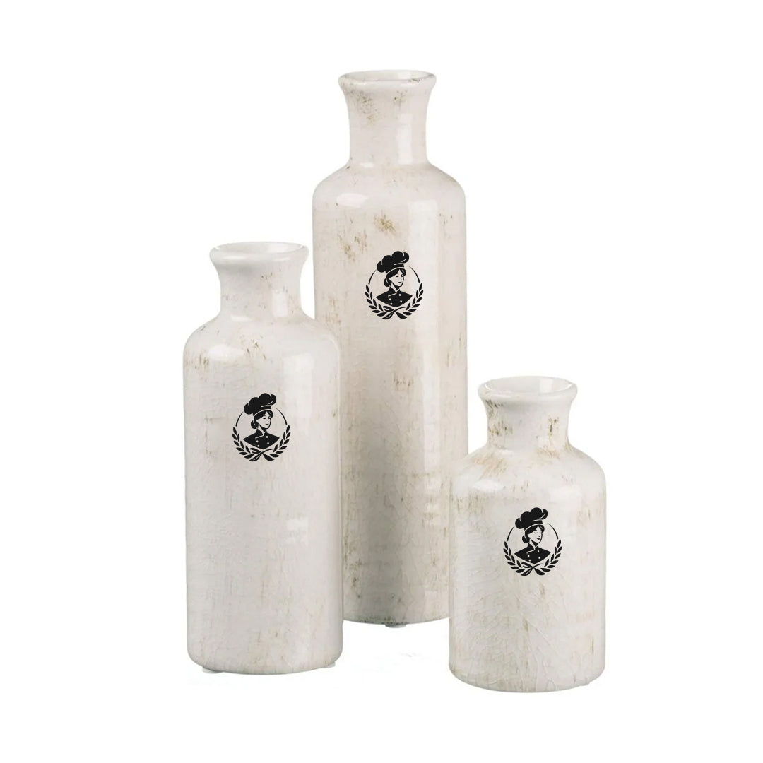 White Ceramic Vase Set