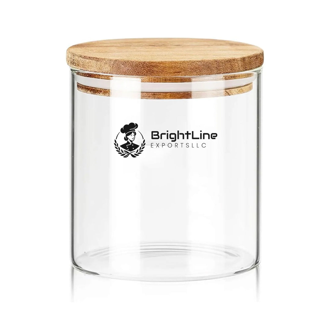 Airtight Glass Storage Jar with Wooden Lid – 20 Oz