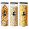 Glass Food Storage Jars with Lids – Set of 3